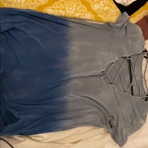 Ombré criss cross chest shirt